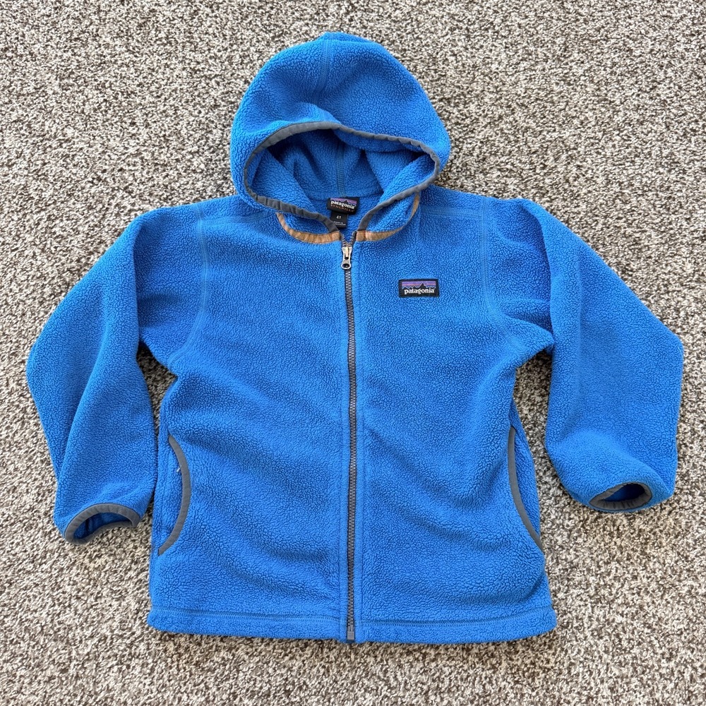 Patagonia Baby Synchilla Cardigan Full Zip Blue Size 4T STY 60092 Hooded Jacket